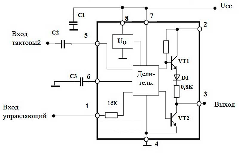 Микросхема УР1101ПЦ01 рисунок схема включения