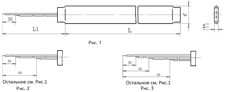 Размеры термопреобразователей ТСМ-0387