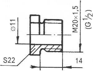 Рис.1. Габаритные и присоединительные размеры штуцера 5Ц8.625.139