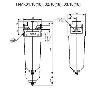 габаритные размеры П-МК01.10(16), 02.10(16),03.10(16)